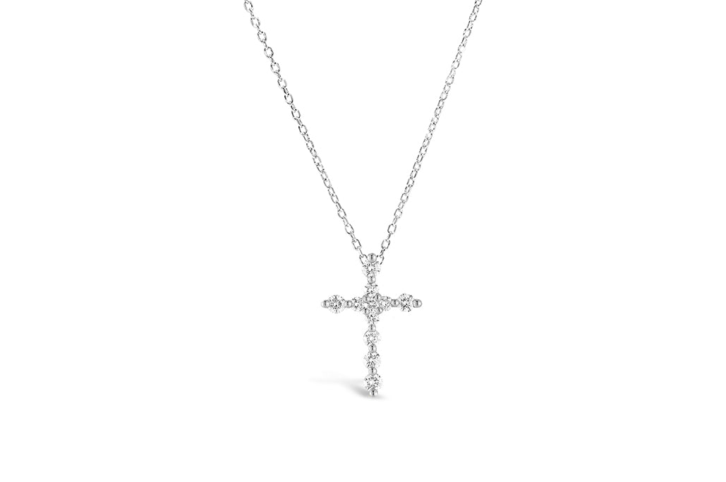 Prong Cross Slider Necklace