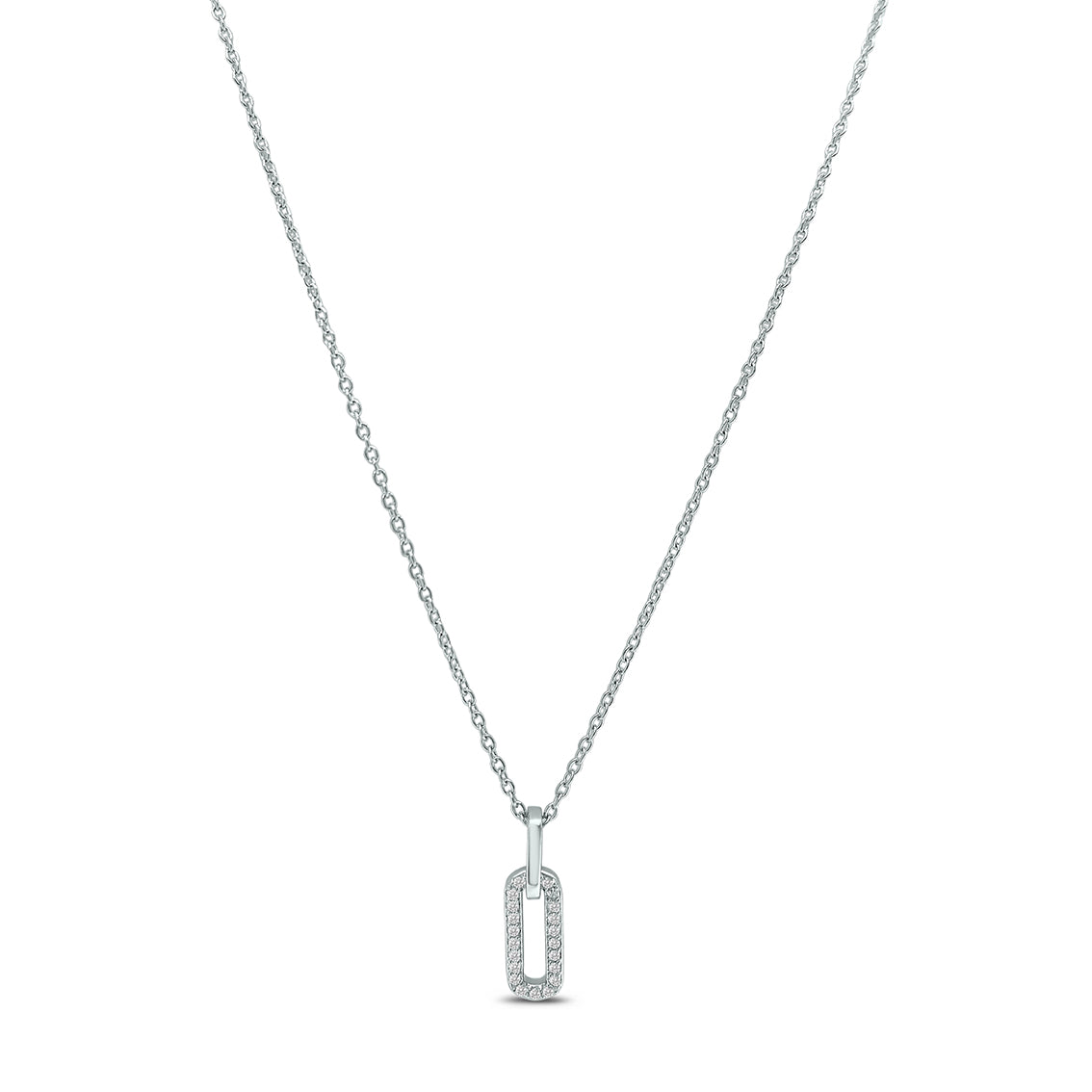 Elongated Drop Link Necklace