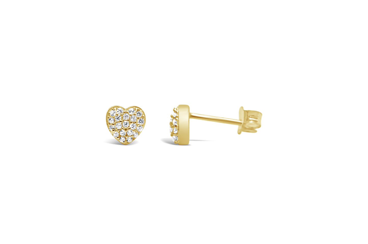 Pave Heart Stud Earring