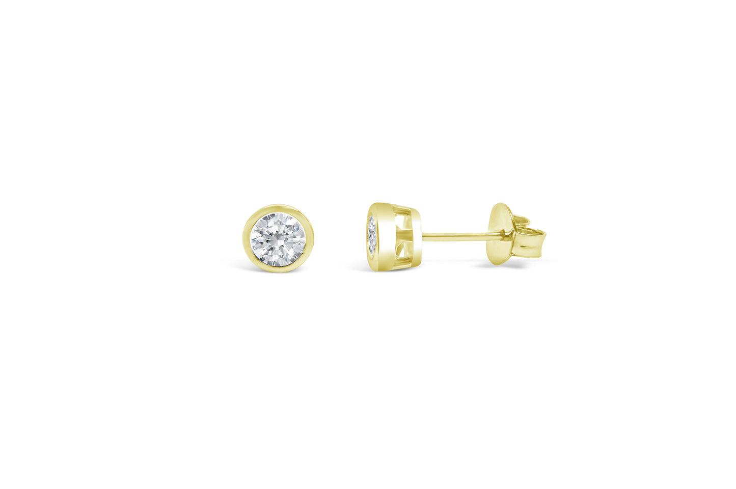 1CT CZ Bezel Stud Earring
