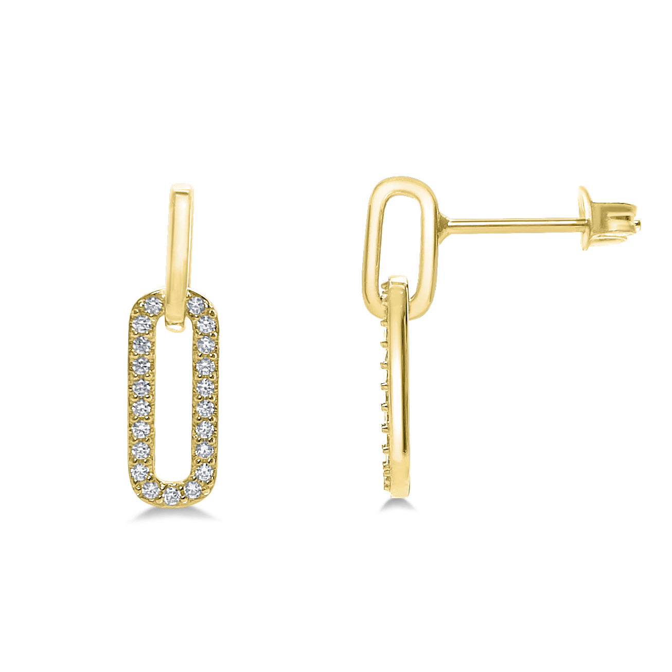 Elongated Drop Link Post Earring