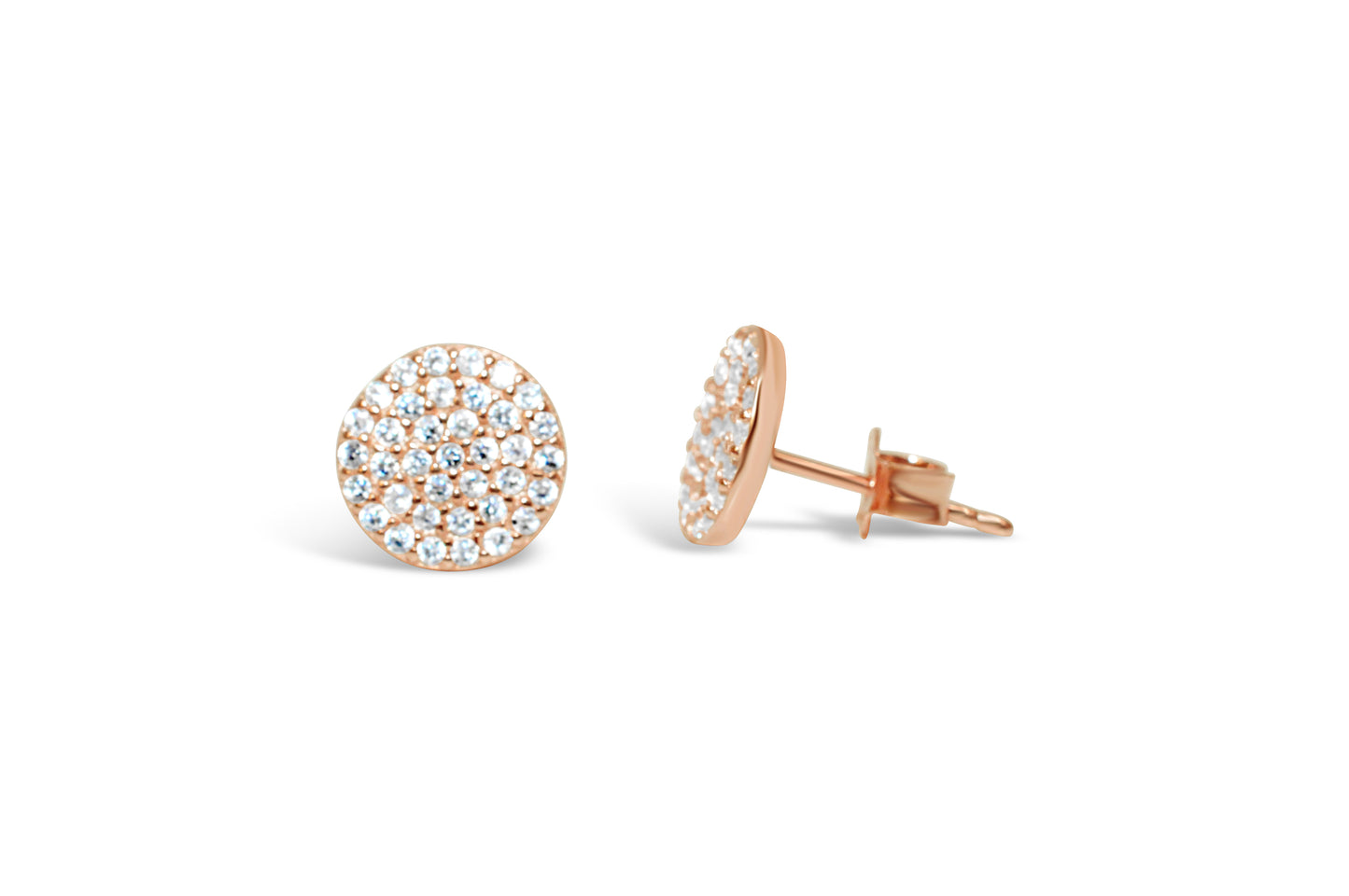 Pave Disk Earring - Silver