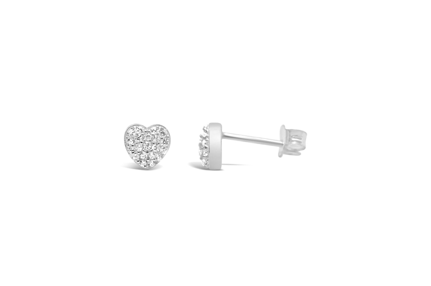Pave Heart Stud Earring