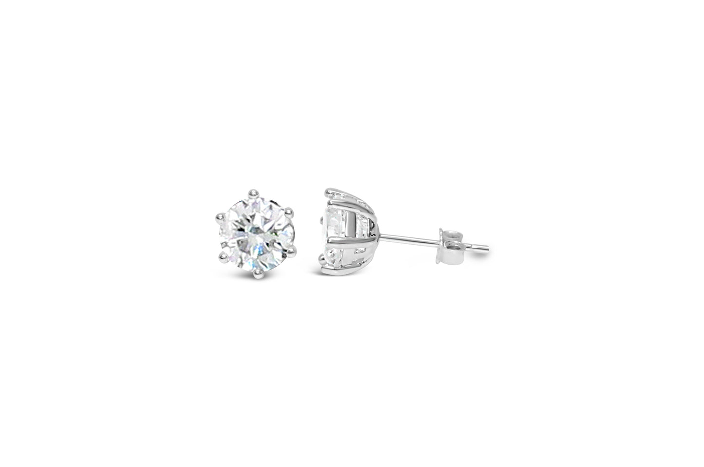 6 Prong CZ earrings