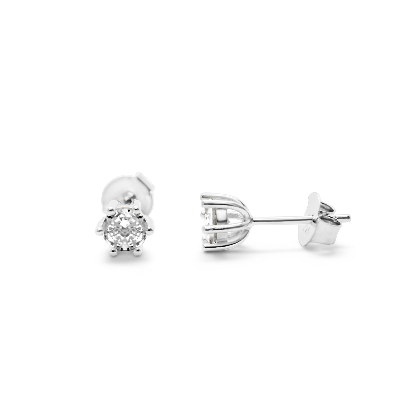 6 Prong CZ earrings