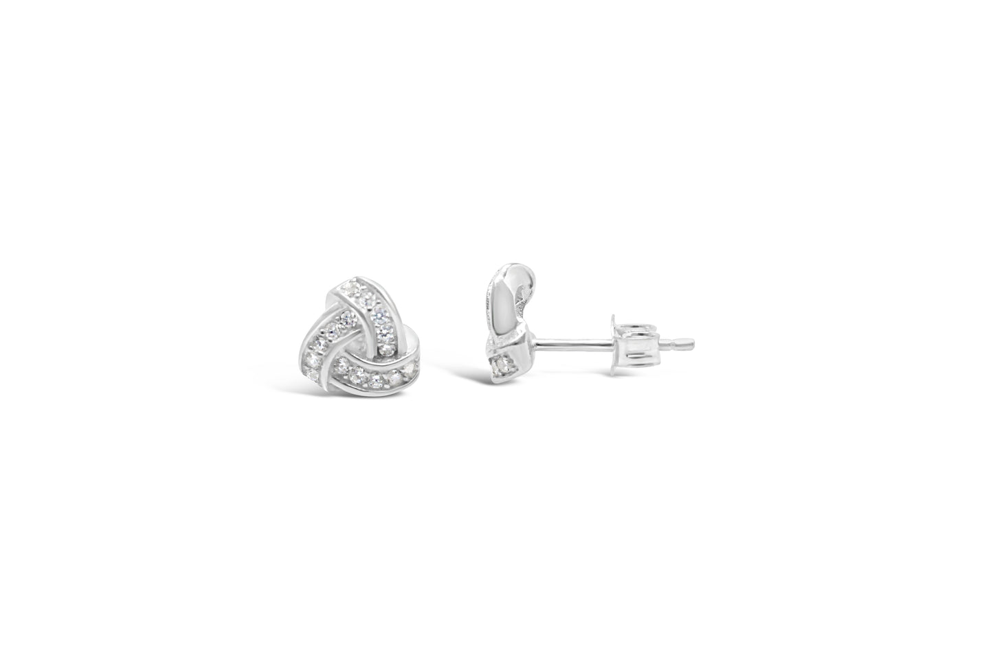 Pave Love Knot Earring