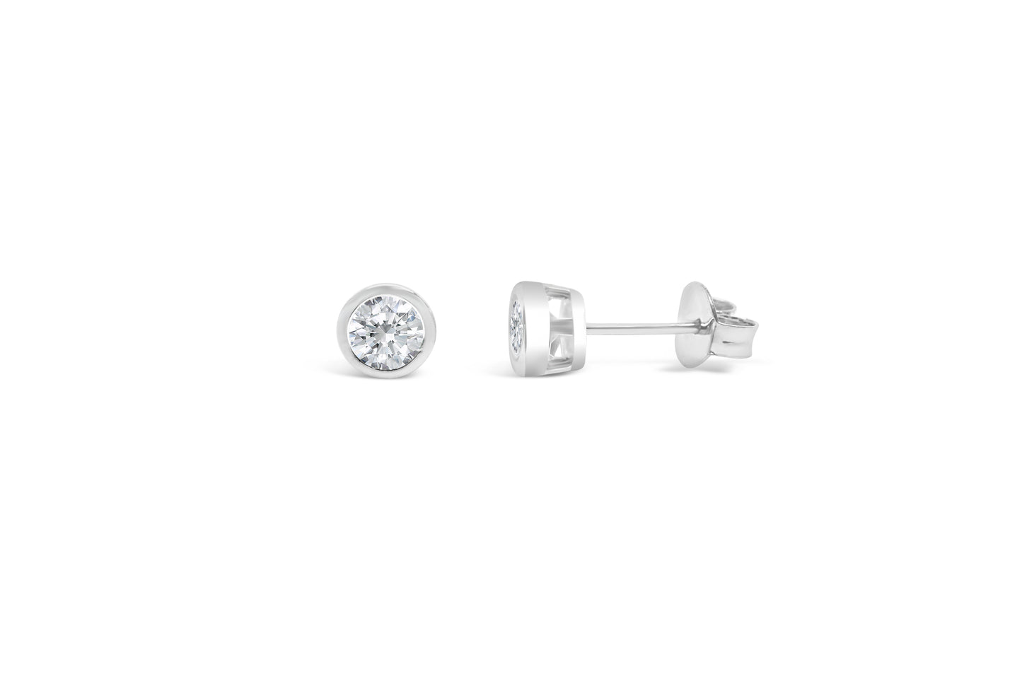 1CT CZ Bezel Stud Earring