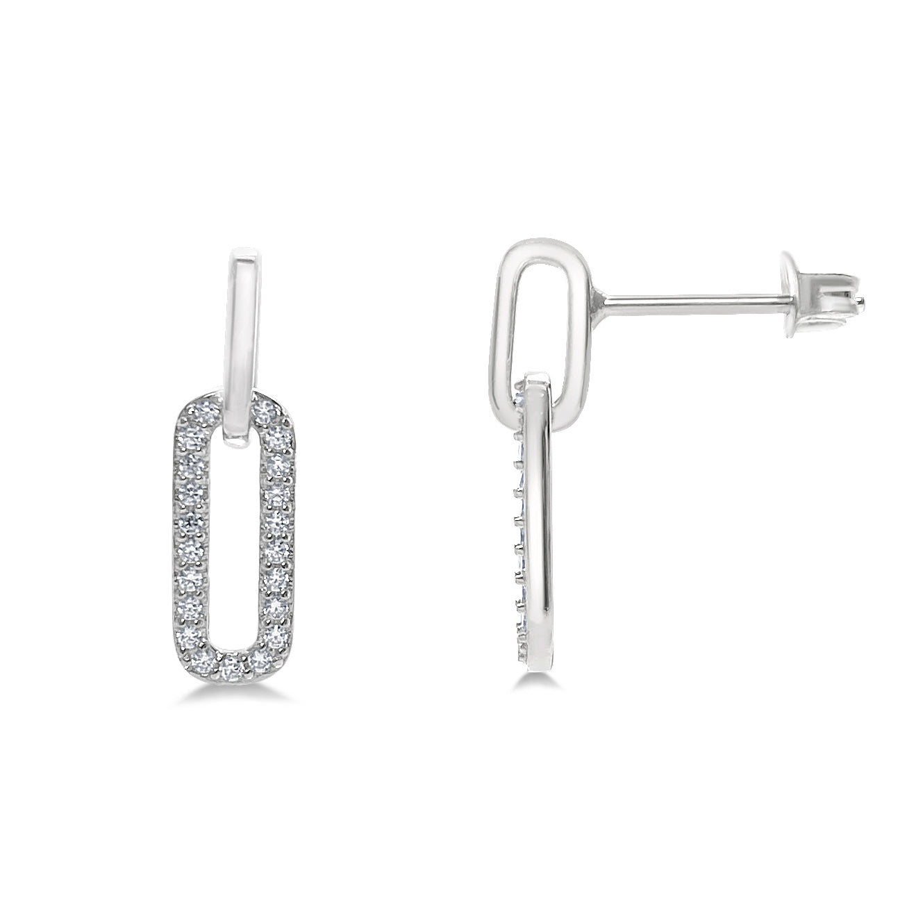 Elongated Drop Link Post Earring