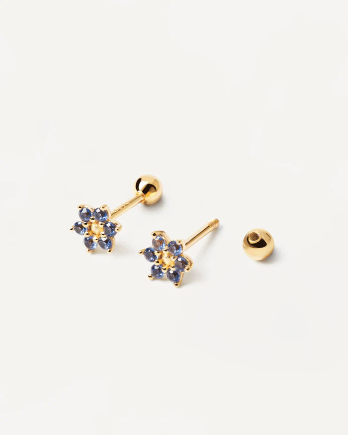 INDIGO PEONY GOLD/SILVER EARRINGS