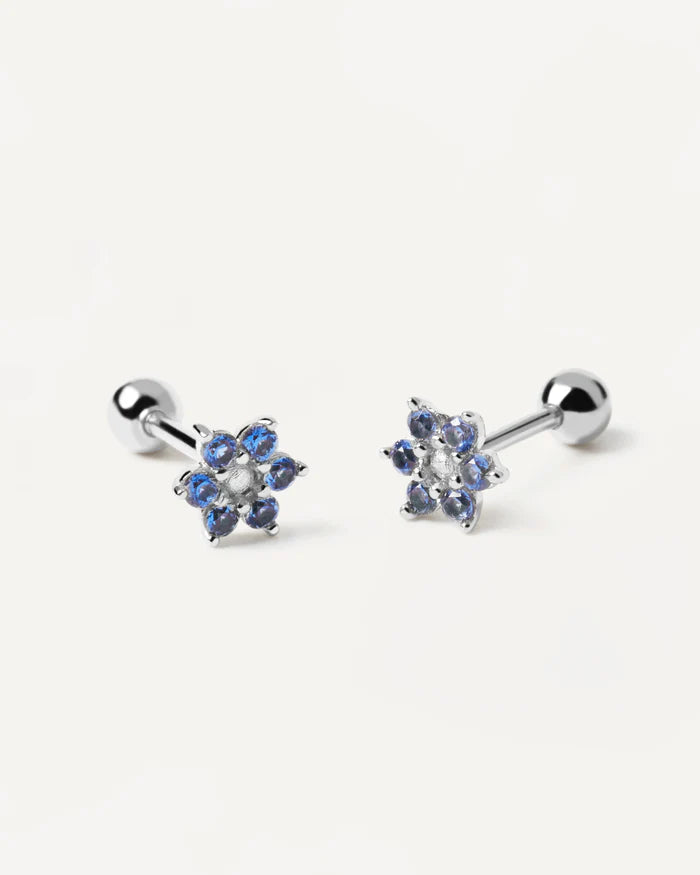 INDIGO PEONY GOLD/SILVER EARRINGS