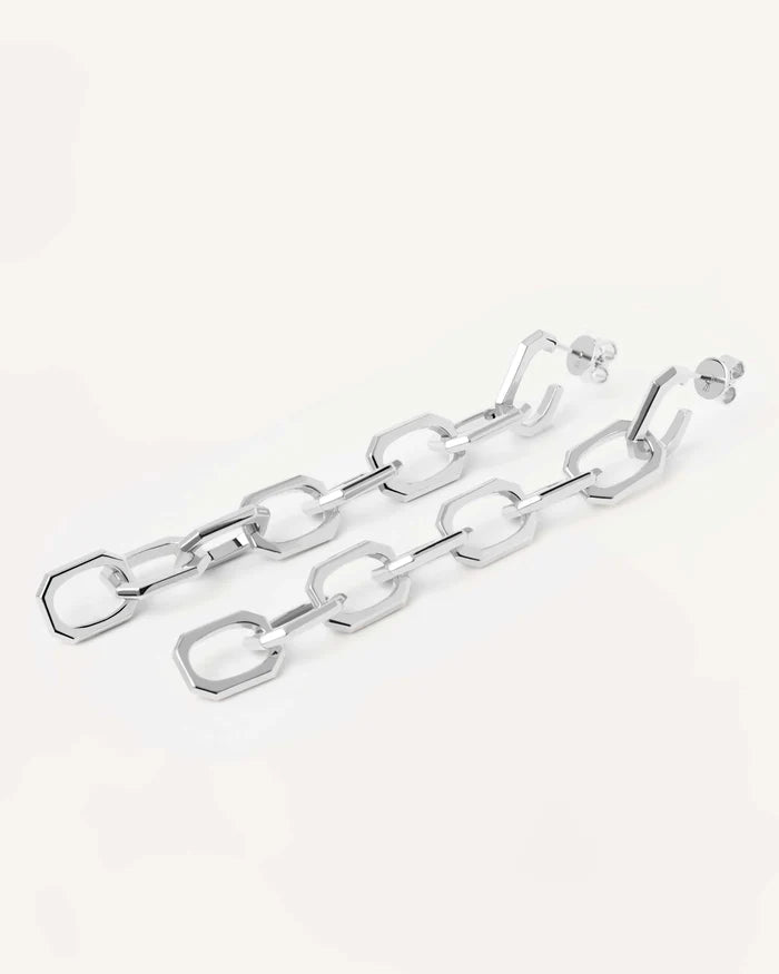 ENDLESS SIGNATURE CHAIN GOLD/SILVER EARRINGS
