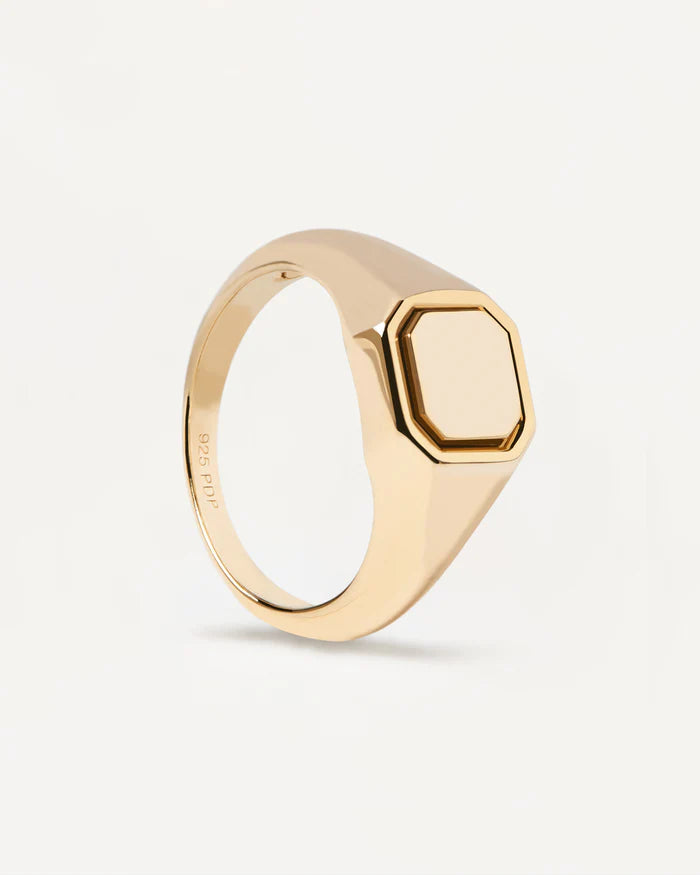 OCTET STAMP GOLD/SILVER RING
