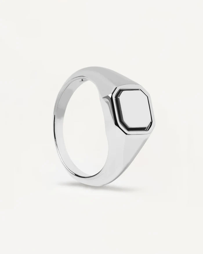 OCTET STAMP GOLD/SILVER RING