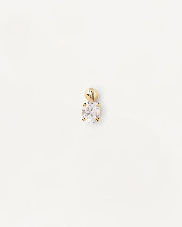 GIA SINGLE GOLD/SILVER EARRING