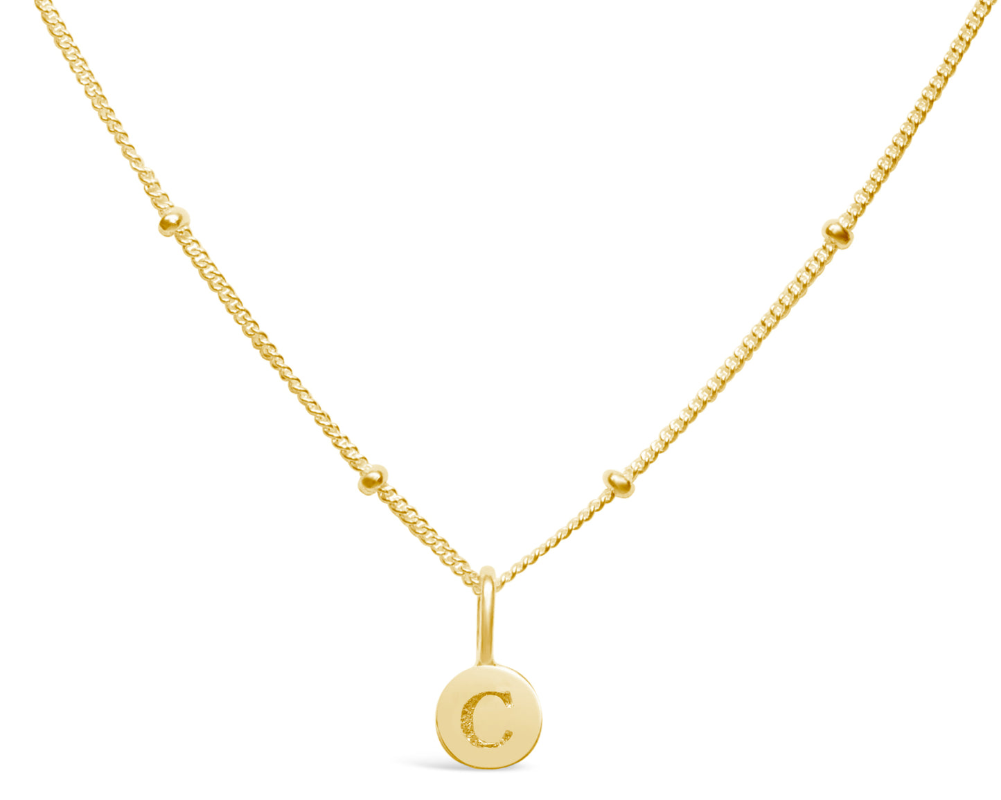 Love Letters - Mini Disk Letter Necklace