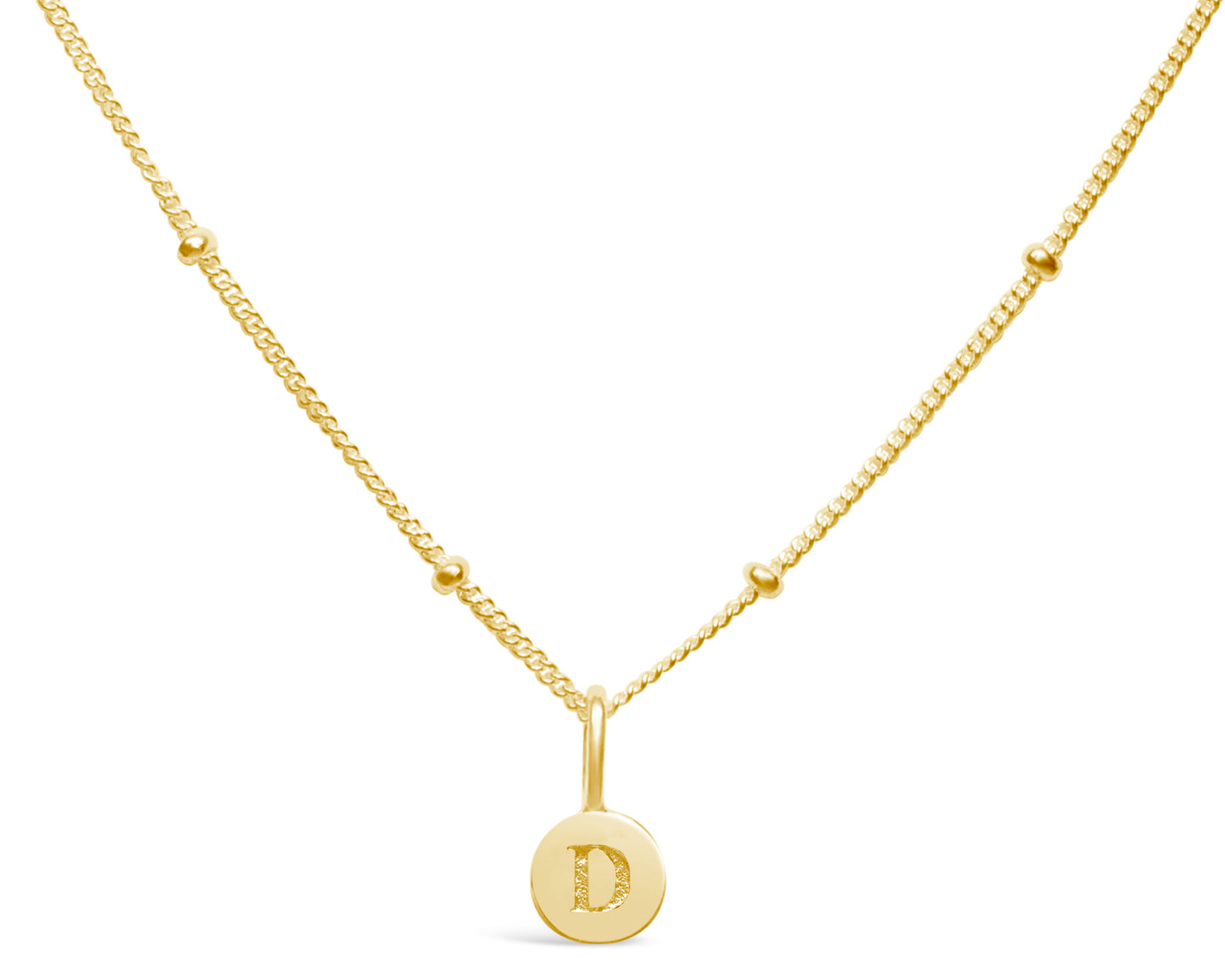 Love Letters - Mini Disk Letter Necklace