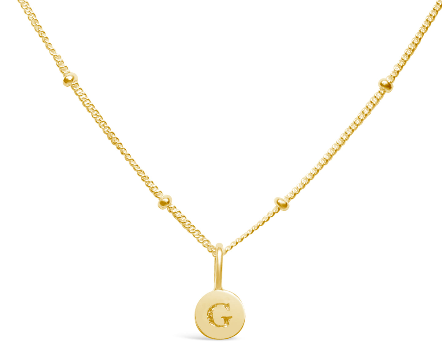 Love Letters - Mini Disk Letter Necklace