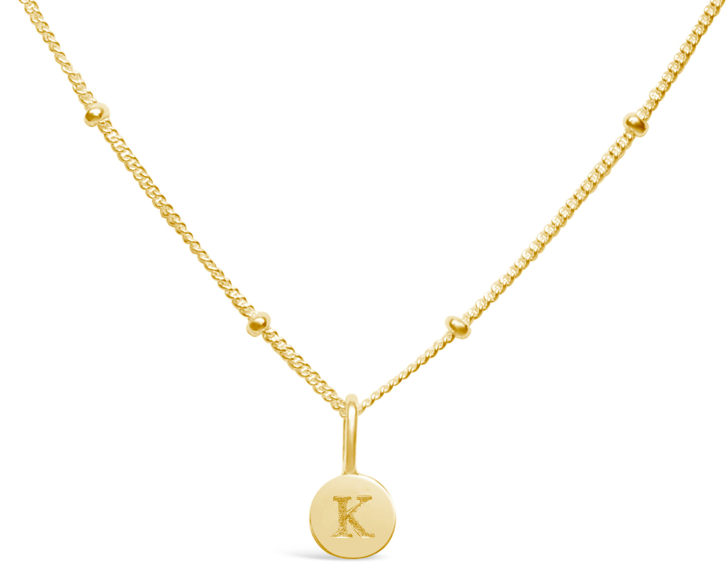 Love Letters - Mini Disk Letter Necklace