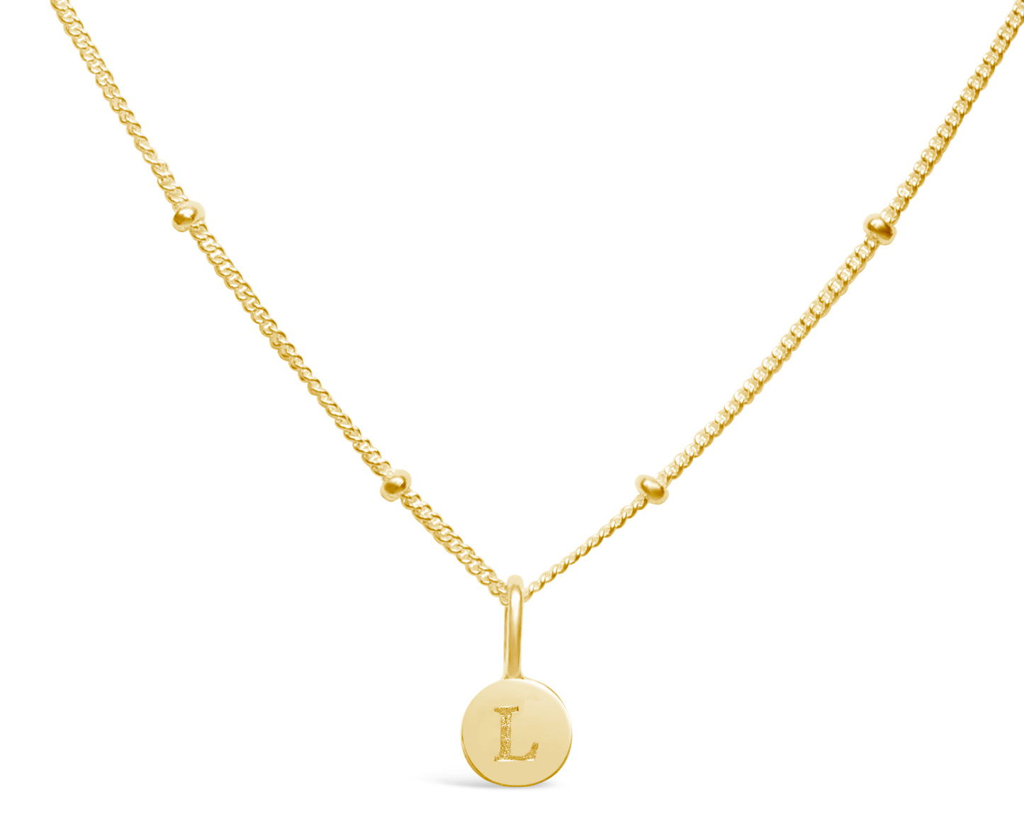 Love Letters - Mini Disk Letter Necklace