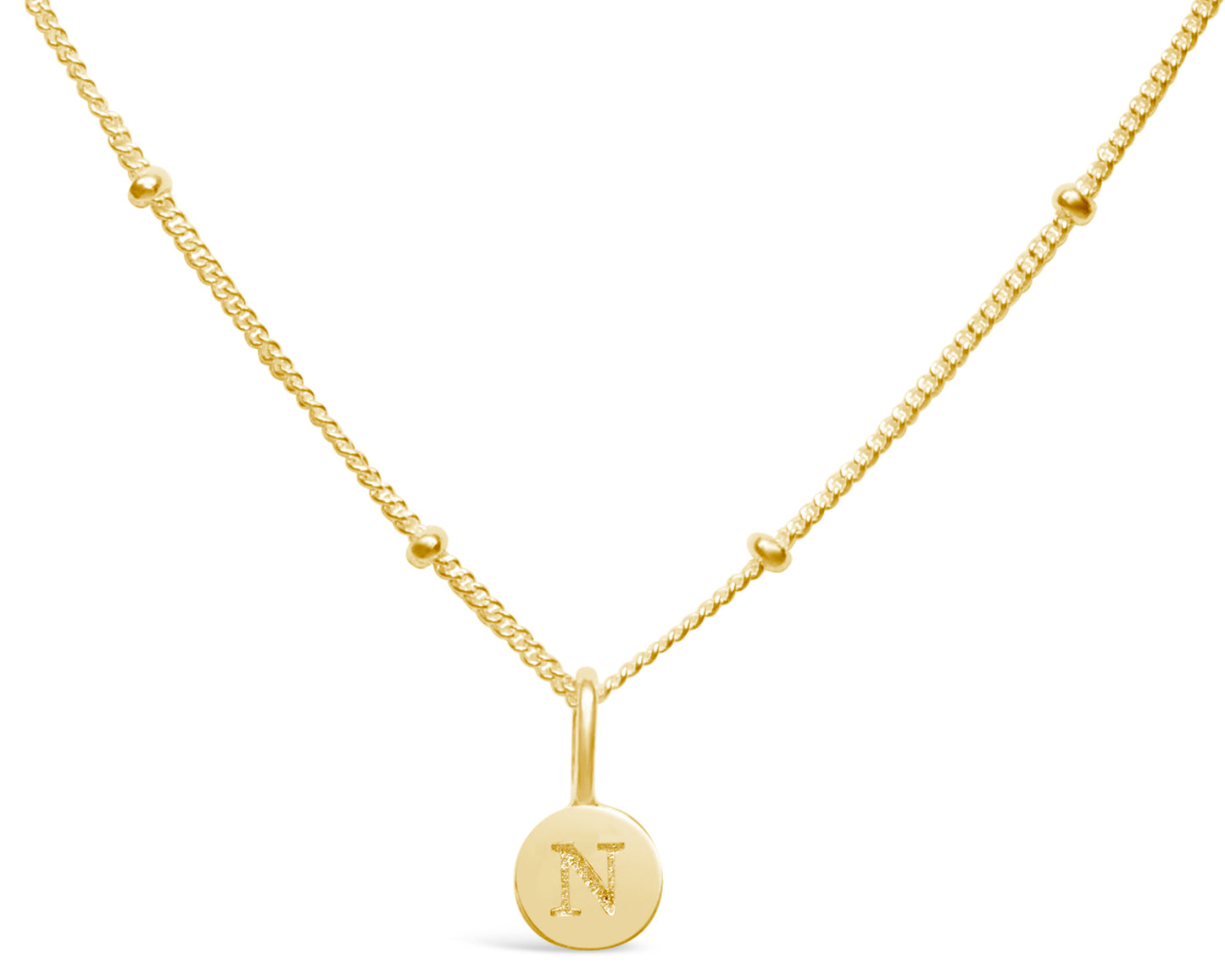 Love Letters - Mini Disk Letter Necklace
