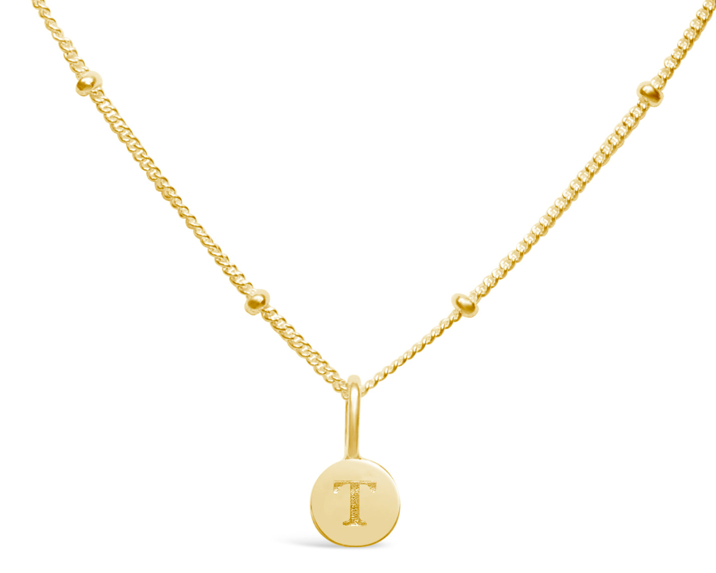 Love Letters - Mini Disk Letter Necklace