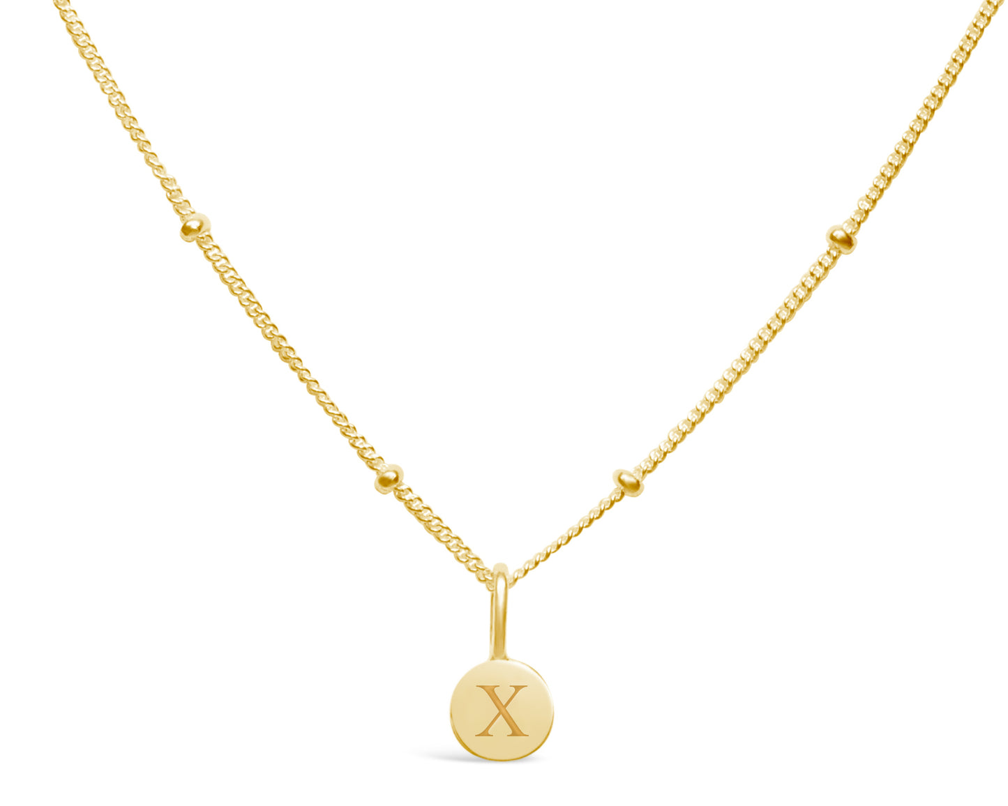 Love Letters - Mini Disk Letter Necklace
