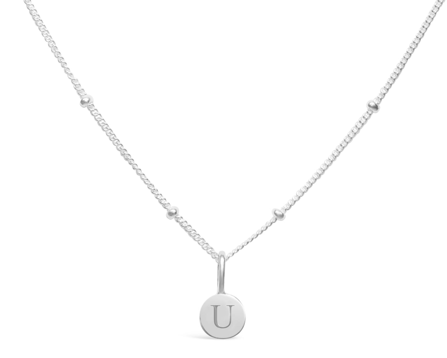 Love Letters - Mini Disk Letter Necklace