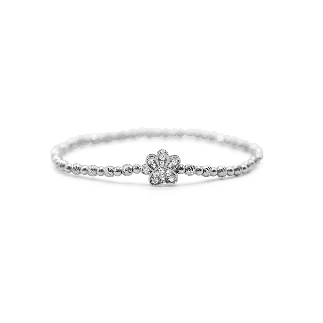Iconic Silver Stretch - Diamond Cut Pave Paw