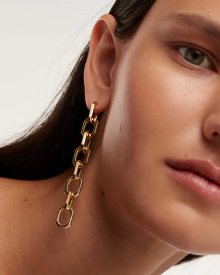 ENDLESS SIGNATURE CHAIN GOLD/SILVER EARRINGS