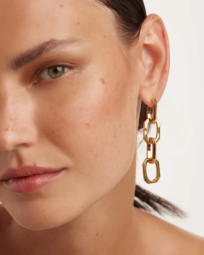 SIGNATURE CHAIN GOLD/SILVER EARRINGS