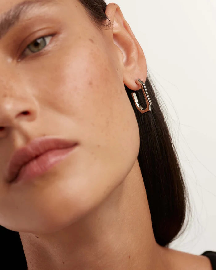 SIGNATURE LINK GOLD/SILVER EARRINGS