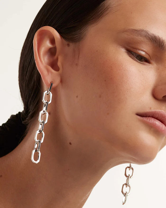 ENDLESS SIGNATURE CHAIN GOLD/SILVER EARRINGS