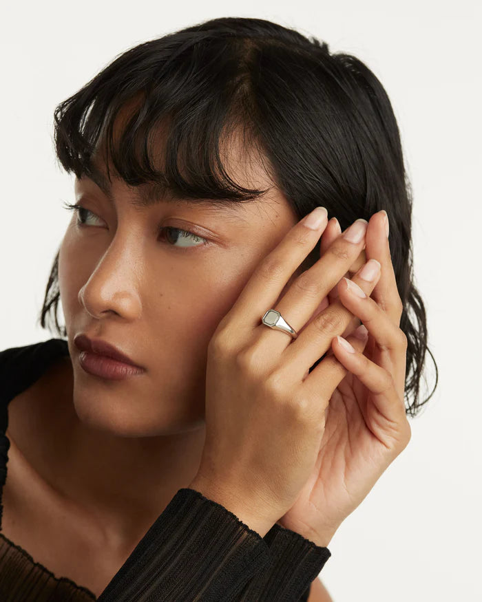 OCTET STAMP GOLD/SILVER RING