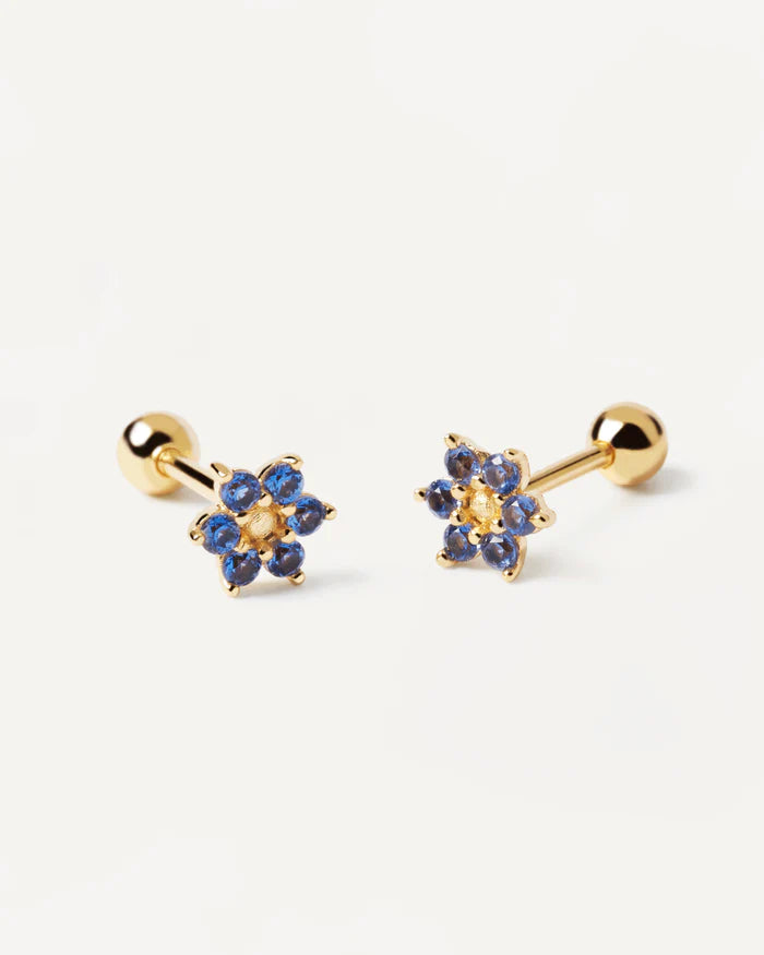 INDIGO PEONY GOLD/SILVER EARRINGS