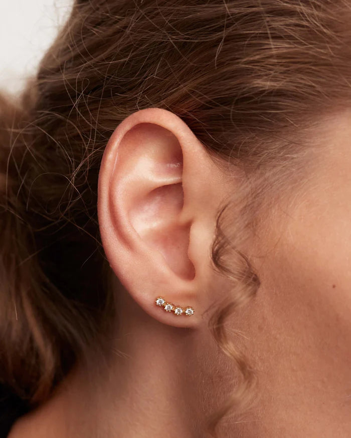 WHITE TIDE GOLD EARRINGS