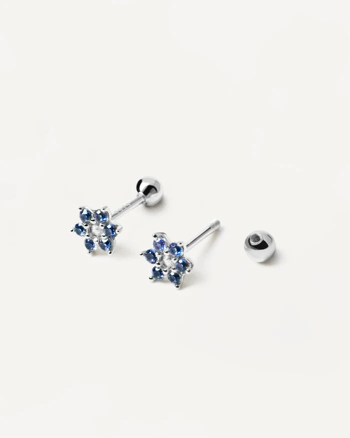 INDIGO PEONY GOLD/SILVER EARRINGS