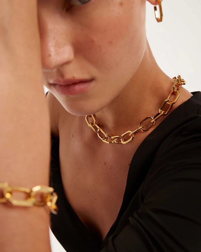 LARGE SIGNATURE CHAIN GOLD/SILVER NECKLACE