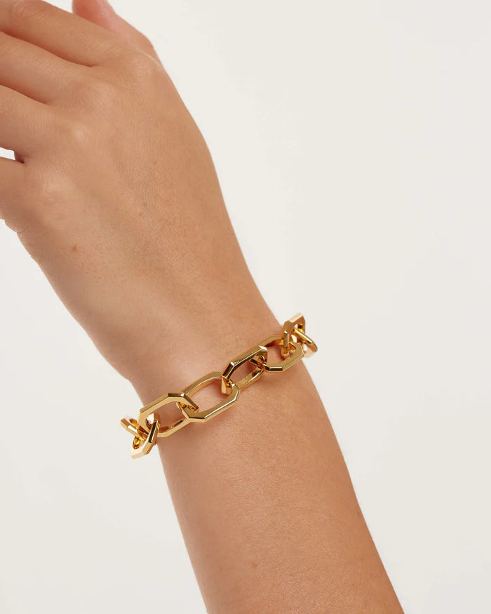 LARGE SIGNATURE CHAIN GOLD/SILVER BRACELET