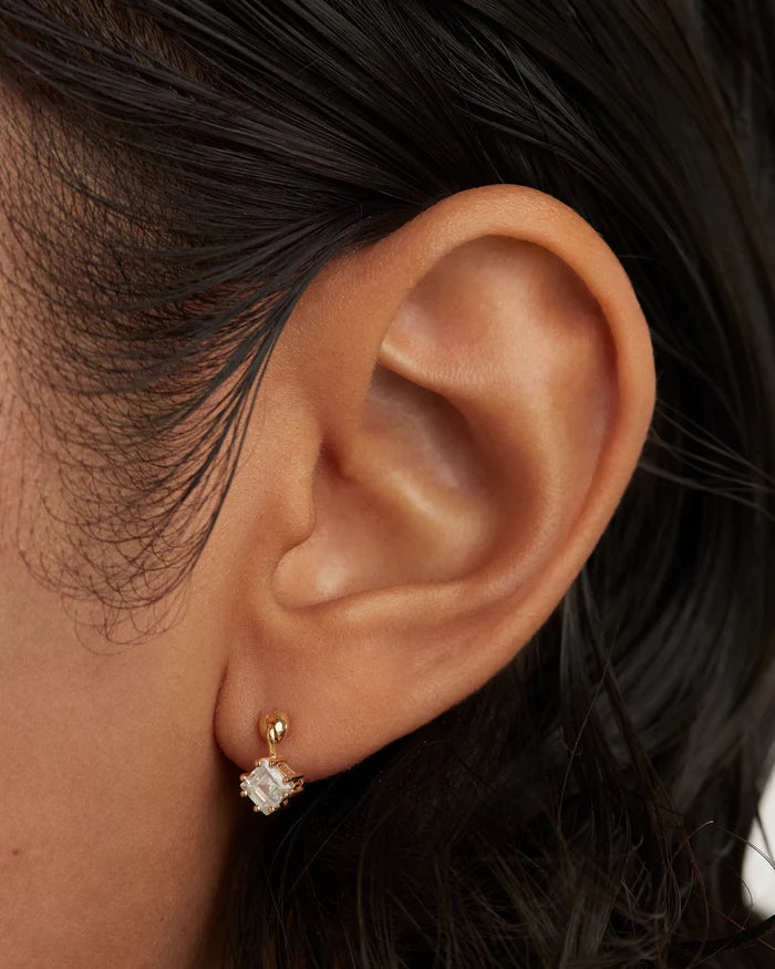 GIA SINGLE GOLD/SILVER EARRING