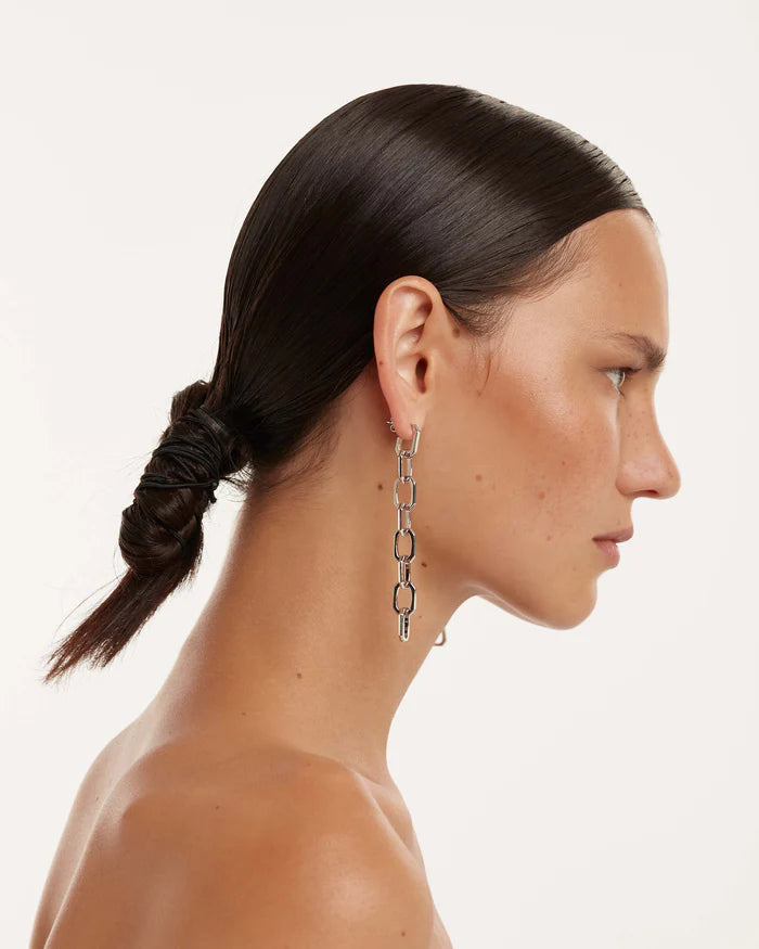 ENDLESS SIGNATURE CHAIN GOLD/SILVER EARRINGS