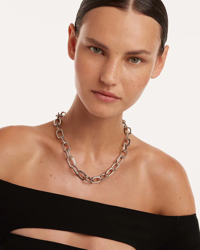 LARGE SIGNATURE CHAIN GOLD/SILVER NECKLACE