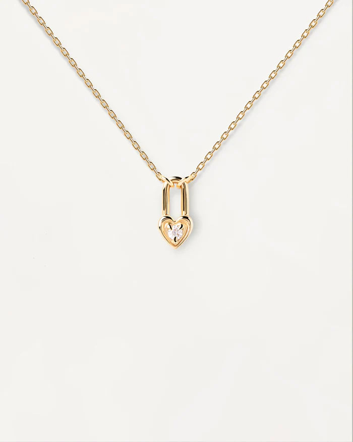 HEART PADLOCK GOLD/SILVER NECKLACE