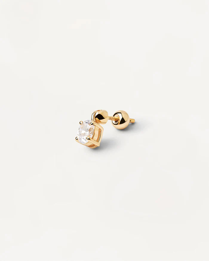 GIA SINGLE GOLD/SILVER EARRING