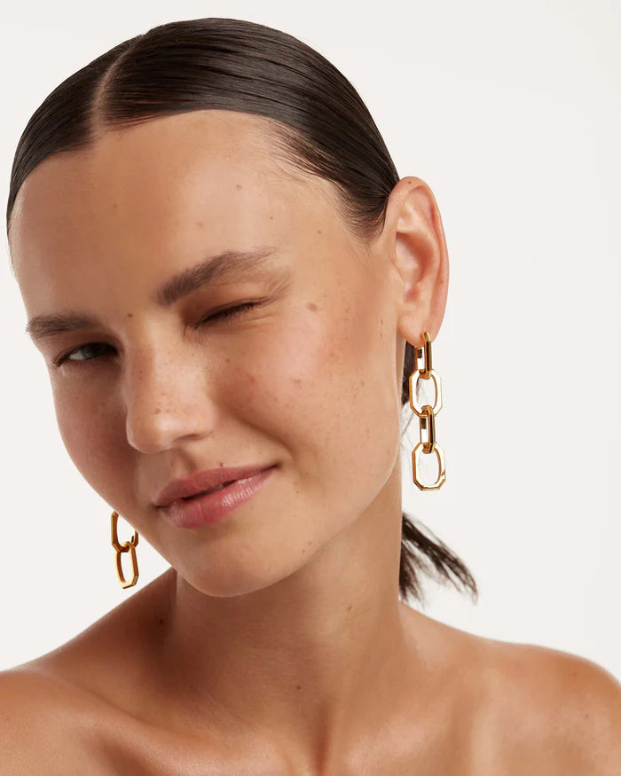 SIGNATURE CHAIN GOLD/SILVER EARRINGS