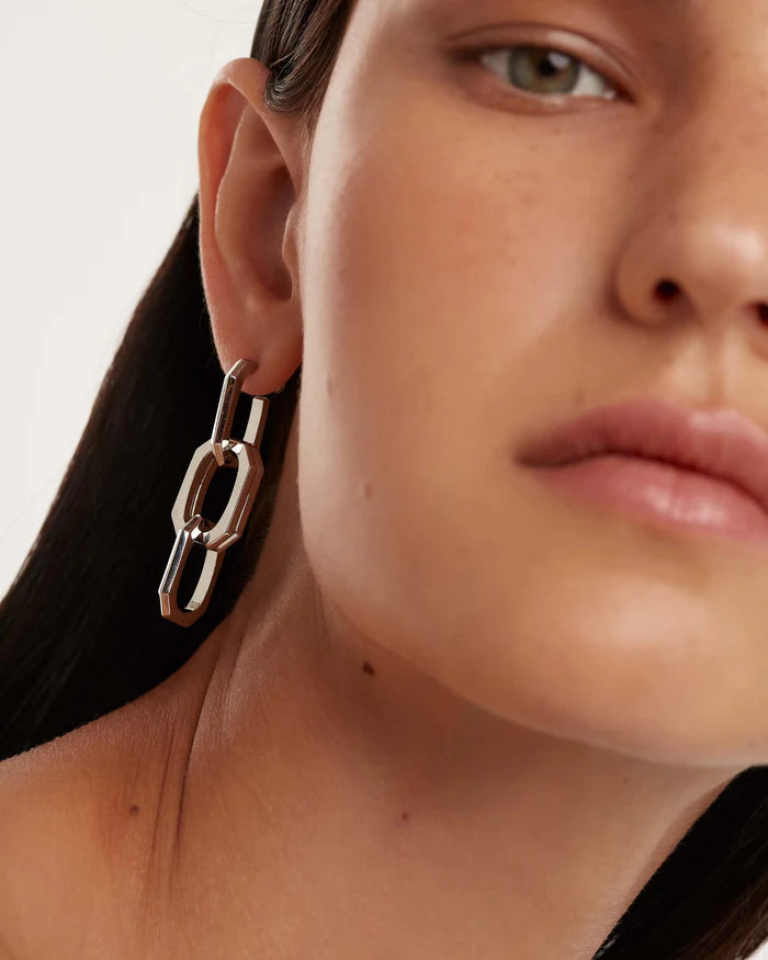 SIGNATURE CHAIN GOLD/SILVER EARRINGS
