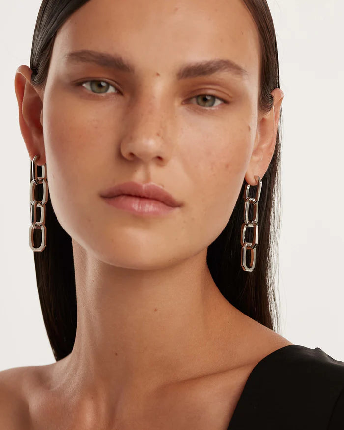 SIGNATURE CHAIN GOLD/SILVER EARRINGS