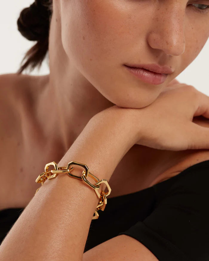 LARGE SIGNATURE CHAIN GOLD/SILVER BRACELET