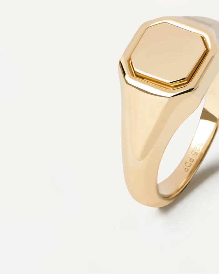 OCTET STAMP GOLD/SILVER RING