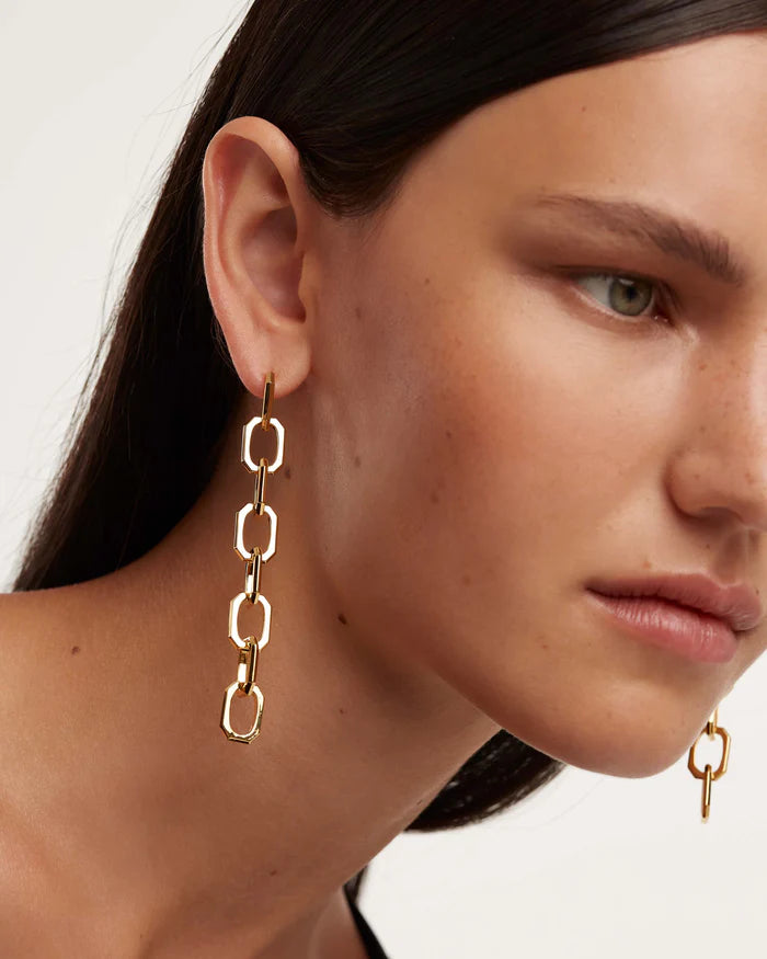 ENDLESS SIGNATURE CHAIN GOLD/SILVER EARRINGS