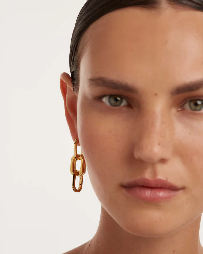 SIGNATURE CHAIN GOLD/SILVER EARRINGS